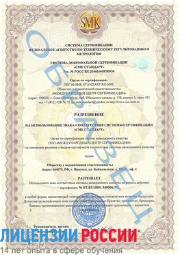 Образец разрешение Армянск Сертификат ISO 50001